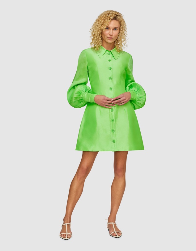 Luminous Linen Mini Dress - Lime by LEO LIN Online | THE ICONIC | Australia