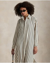 Polo Ralph Lauren - Striped Silk-Blend Shirtdress - ICONIC EXCLUSIVE