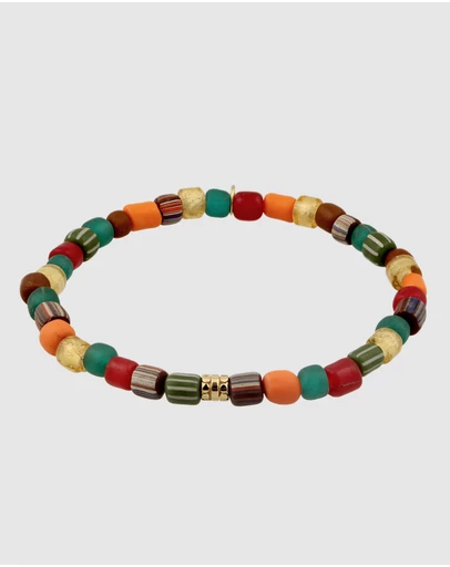 Kuzzoi - ICONIC EXCLUSIVE - Mixed Bead Bracelet with Gold-Plated Silver Elements
