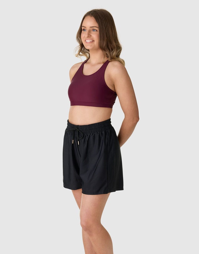 Modest Mermaid - Jet Black Highwaist Board Short SPF50+