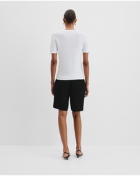 Country Road - Waffle Short Sleeve Button Knit