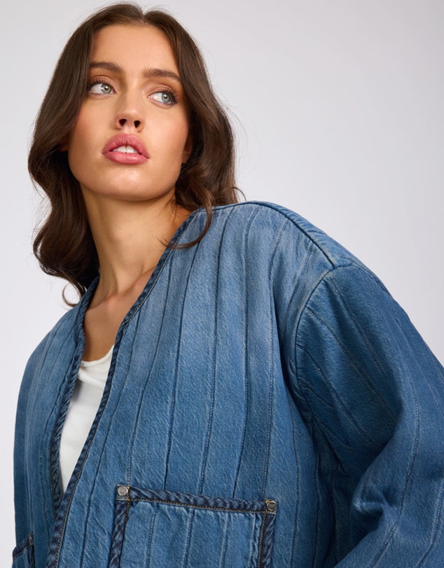 ONE TEASPOON - Denim Wadded Jacket - Deep Pacifica Blue