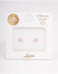 Lovisa - Gold Plated Sterling Silver Cubic Zirconia Classic Trio Earrings