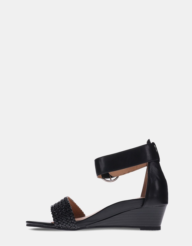 Mia Vita - Nasia Wedge Sandal - Black