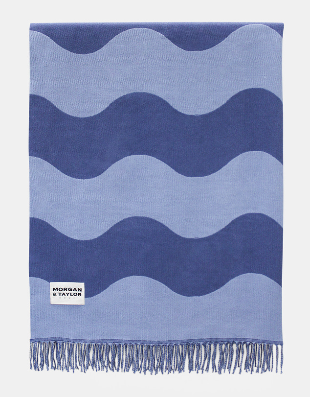 Morgan & Taylor - Making Waves Throw Blanket in Navy Blue