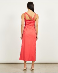 Lover - Kilian Asymmetric Tuck Midi Dress
