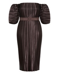 City Chic - Krista Pleat Midi Dress