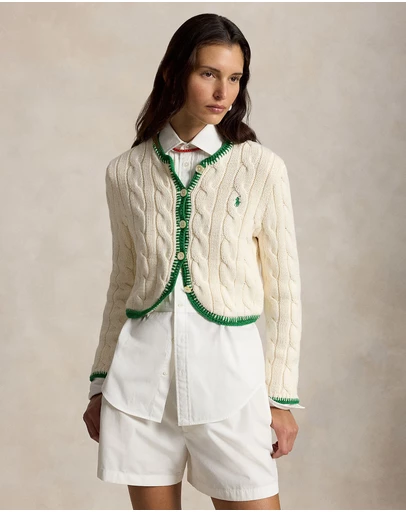 Polo Ralph Lauren - Cable-Knit Cropped Cardigan