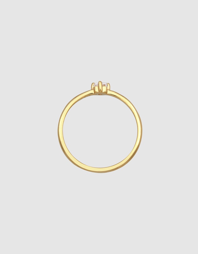 Elli Jewelry - Zirconia Engagement Ring in Gold-Plated 925 Silver