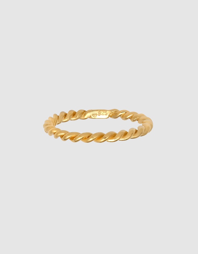Elli Jewelry - Ring Twisted 925 Sterling Silver Gold-Plated