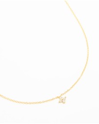 Lovisa - Gold Plated Sterling Silver Cubic Zirconia Flower Necklace