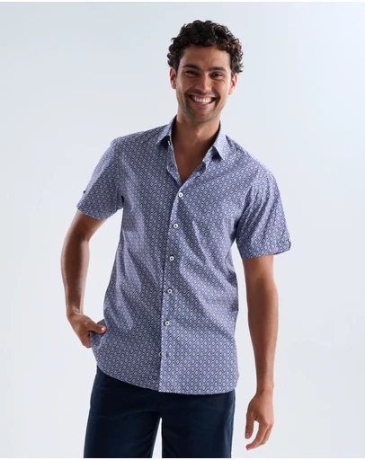 3 Wise Men - 3 Wise Men Sand Dune Print Short Sleeve Shirt