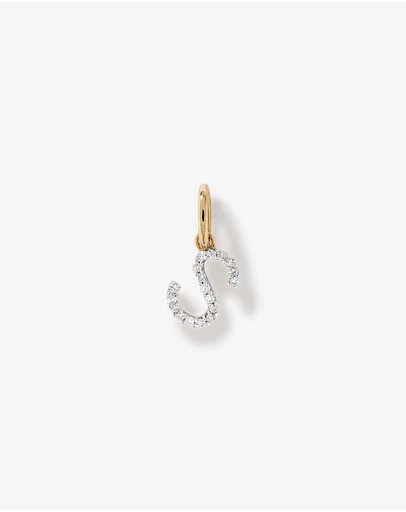 Michael Hill - Diamond Letter S Initial Pendant in 10kt Yellow Gold