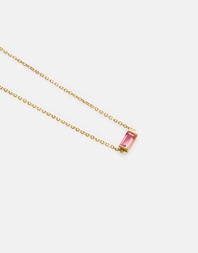 Kirstin Ash - Baguette Birthstone Bracelet October Pink Topaz