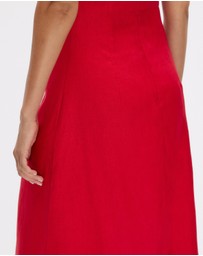 Minima Esenciales - Nivas Linen Empire Strapless Dress