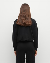 JH Lounge - JHL Crew Sweater (Cotton Cashmere) Black