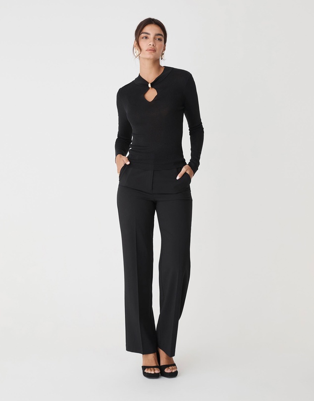 Forcast - Ciara Keyhole Lurex Knit Top