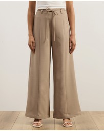 Atmos&Here - Kyra Tie Belt Tailored Pants