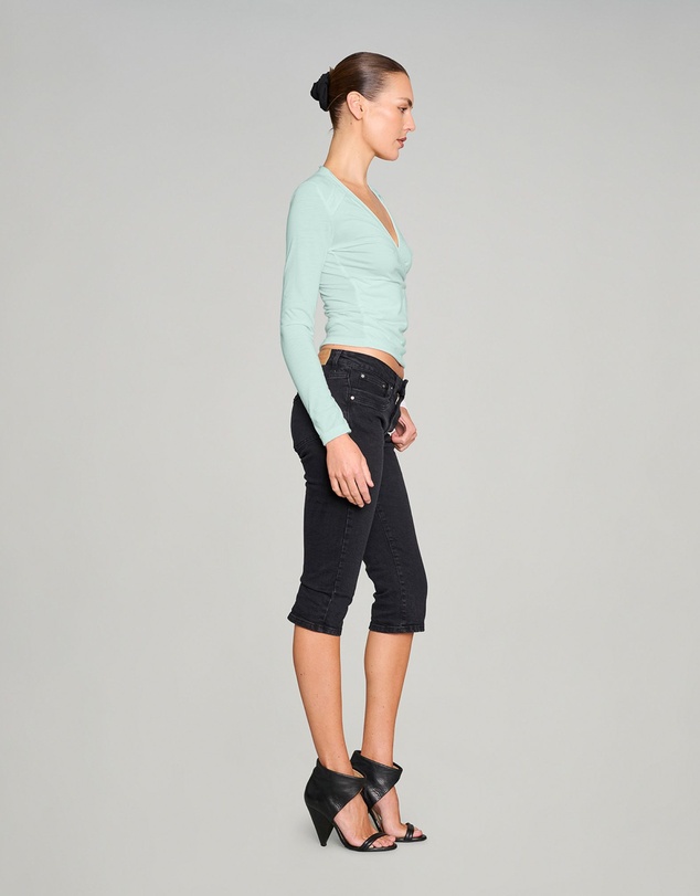 Love and Nostalgia - No Biggie Long Sleeve Top - Spearmint Green