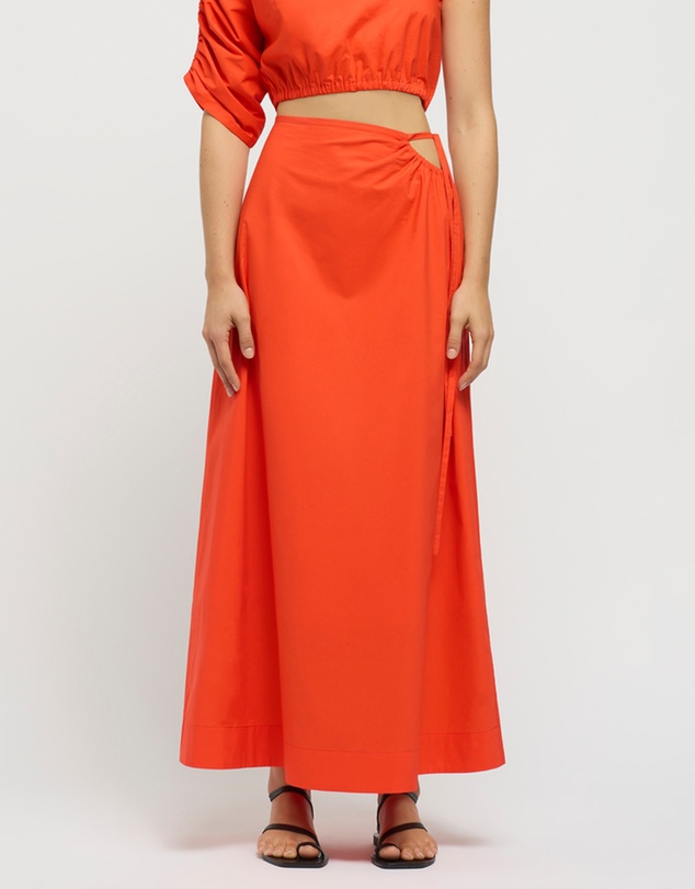 FRIEND of AUDREY - Sylvie Cotton Midi Tie Skirt