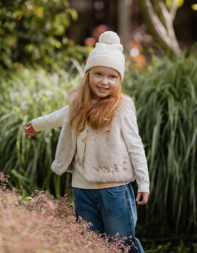 Bebe by Minihaha - Winnie Emb. Faux Fur Vest 3-7 Yrs