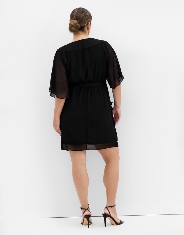 City Chic - Draped Faux Wrap Dress