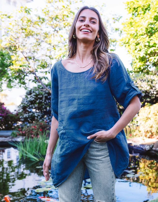 CAMIXA - Federica Linen Tunic Top