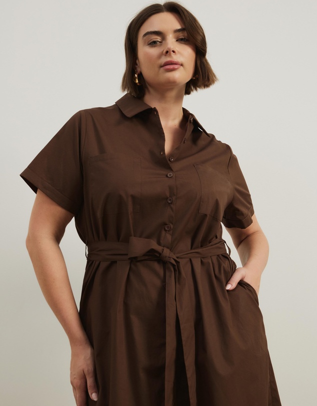 Atmos&Here Curvy - Mia Relaxed Midi Shirt Dress