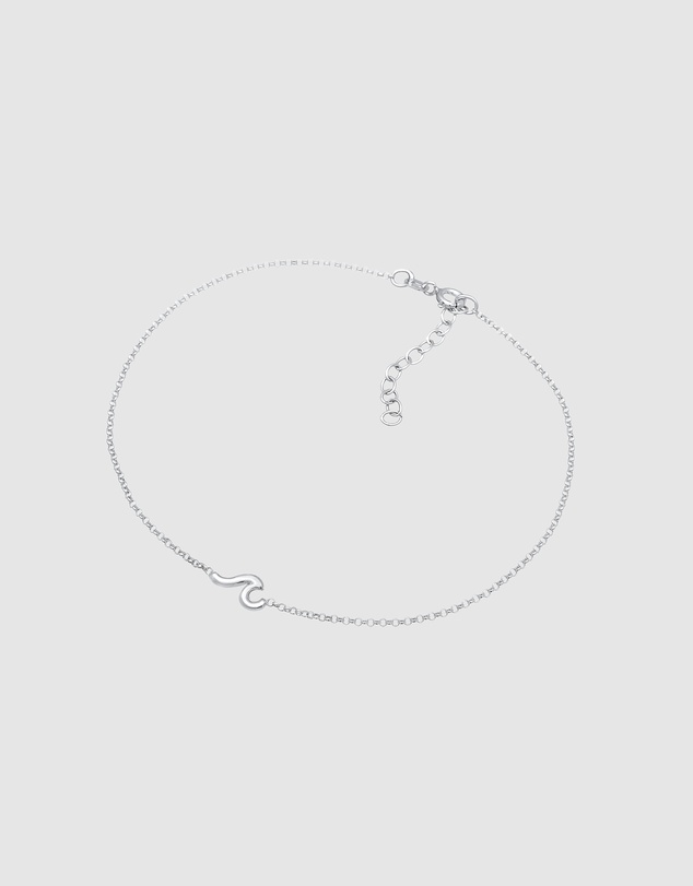 Elli Jewelry - Wave Charm Anklet in 925 Silver