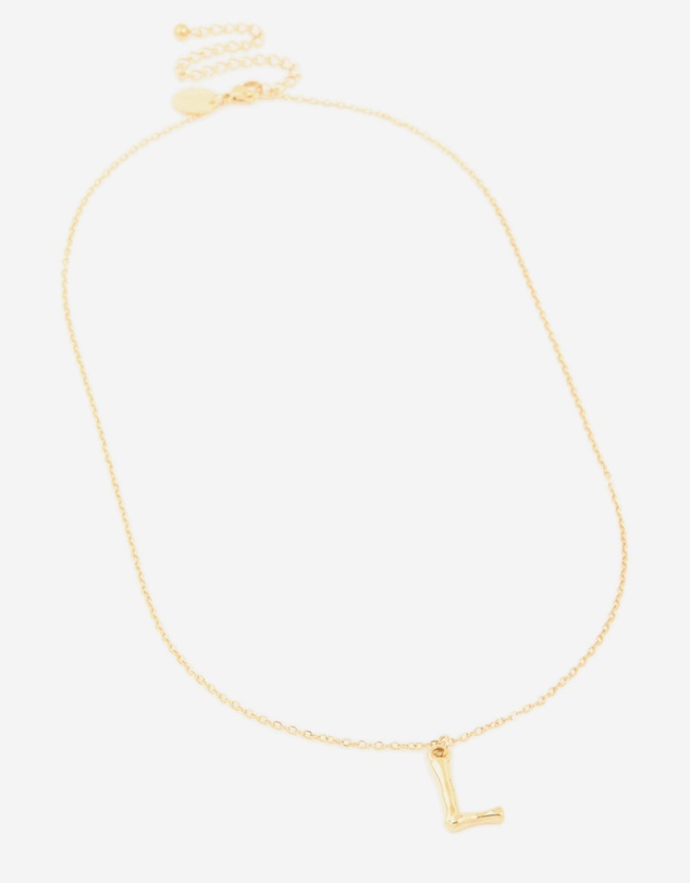 Lovisa - Waterproof Gold Plated Stainless Steel Bamboo Letter L Necklace
