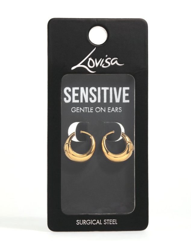 Lovisa - Gold Plated Surgical Steel Bold Oval Hoop Earrings