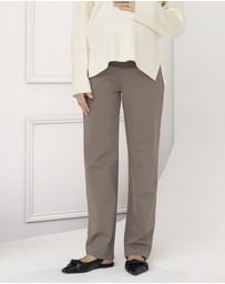 Angel Maternity - Steph Maternity Mid Waist Stretch Work Pants - Khaki