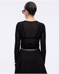 Minima Esenciales - Haze Semi Sheer Knit Top