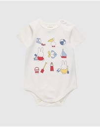 Kynd Baby - Miffy Short Sleeve Bodysuit in Snow White