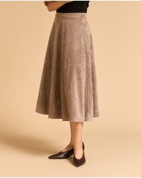 MVN - Faux Suede Midi Skirt
