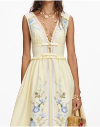 Self Portrait - Floral Cotton Midi Dress