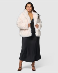 Pink Dusk by Curve Project - Seductive Charm Faux Fur Coat