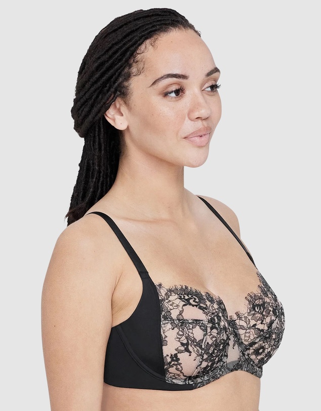 Skarlett Blue - Entice Fuller Bust Sheer Lace Bra with Side Support