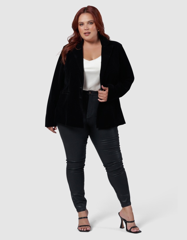 Pink Dusk by Curve Project - Suddenly Fine Velvet Blazer