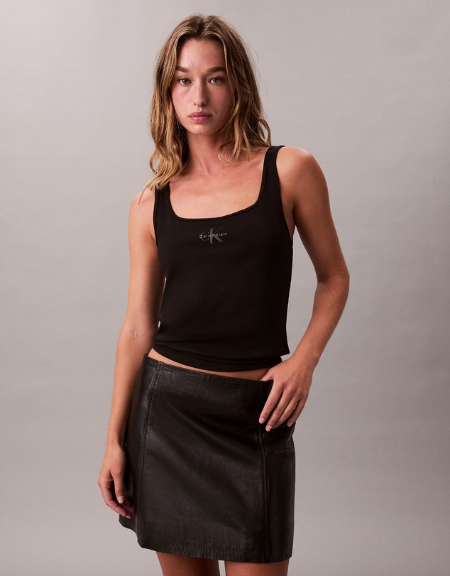 Calvin Klein Jeans - Monologo Rib Scoop Neck Tank Top
