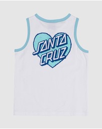 Santa Cruz - Checker Heart Stack Centre Tank - Teens