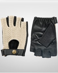 DENTS - Suited Racer x Crochet Back Fingerless Driving Gloves