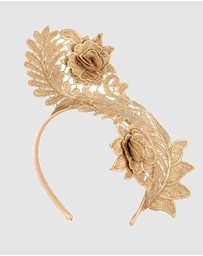 Max Alexander - Lace Crown Gold Headband Fascinator