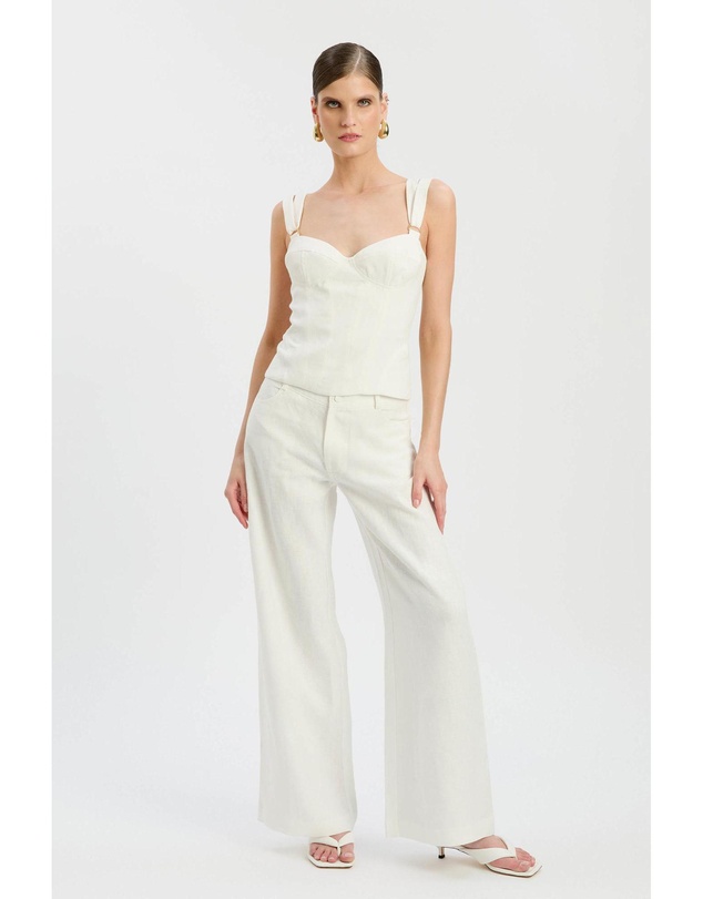 Bardot - Serafina Linen Mid Rise Pant