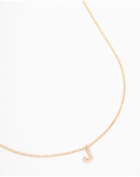 Lovisa - Gold Plated Cubic Zirconia Letter J Necklace