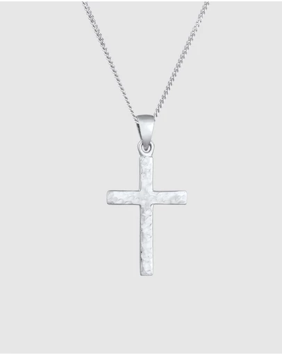 Elli Jewelry - Structured Cross Pendant Necklace in 925 Silver
