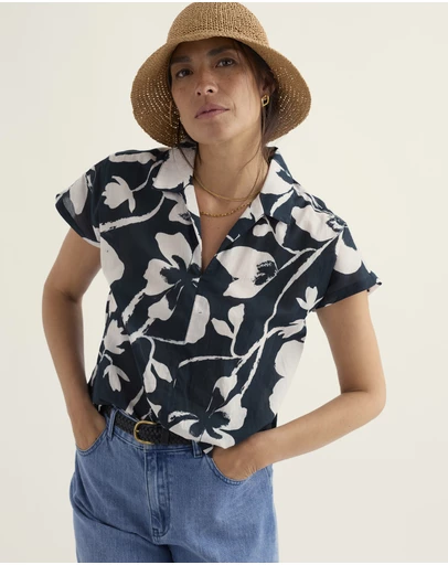 Seasalt - Deep Lane Short Sleeve Shirt in GOTS-Certified Organic Cotton