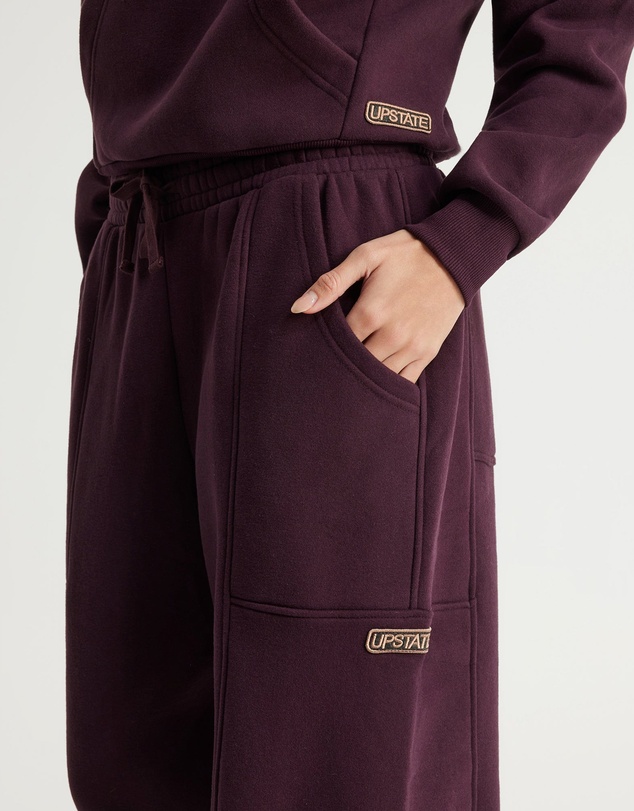 Upstate - Plush Barrel Track Pant - Merlot