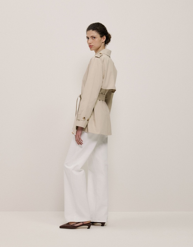 Trenery - Short Belted Trench Coat in Clay