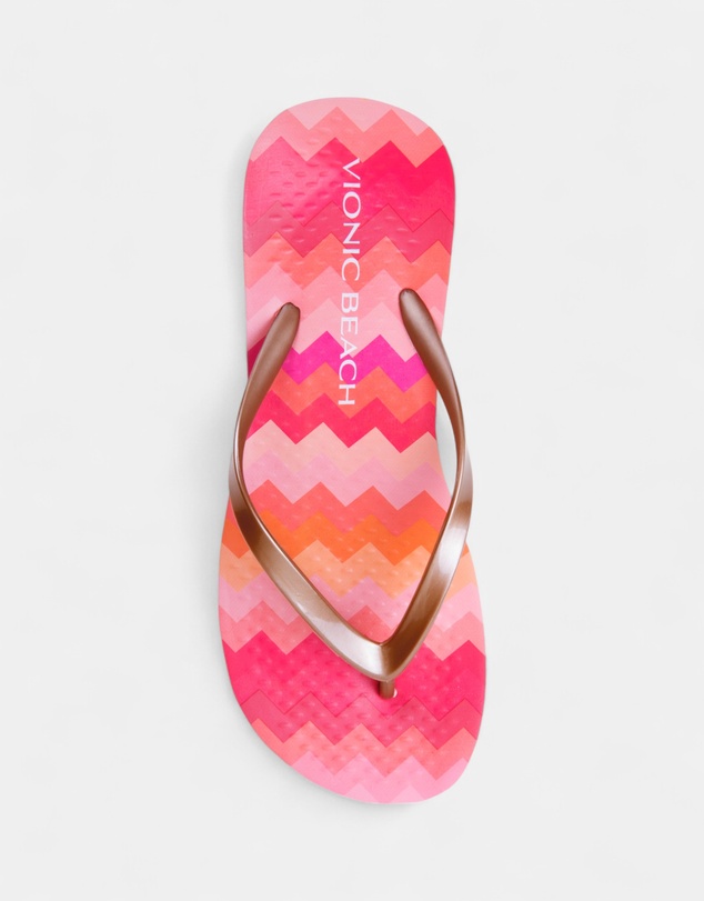 Vionic - Coogee Wedge Toe Post Sandal - Pink Zig Zag